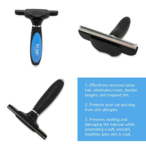 Pet Craft Supply Self-Cleaning Pet Grooming Hair Deshedding Brush Tool for Small Dogs and Cats with Short to Long Hair, Large - Thumbnail 2