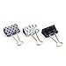 U Brands Binder Clips, Medium 1-1/4-Inch Width, 1/2-Inch Paper Holding Capacity, Black White and Gray, 6-Count