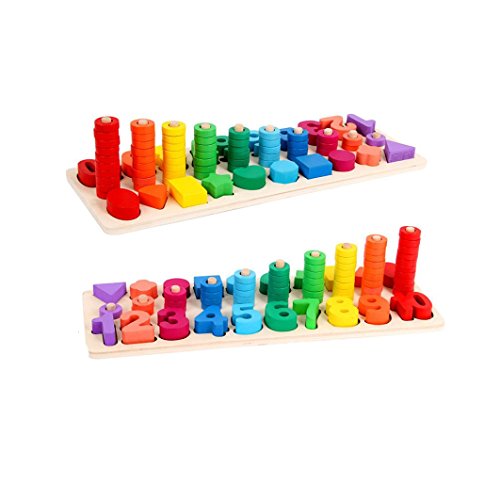 Educational Toys Best Gifts for Boys and Girls ,lotus.flower Wooden Child Education Toy Tower Stacking Colorful Puzzle Toddler Learning Gift (Multicolor)