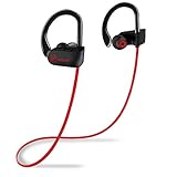 FIRACORE Bluetooth Headphones, Sports Wireless Headphones Bluetooth Earphones IPX7 Waterproof Earbuds with Mic, HD Stereo, Heavy Bass, Noise Cancelling Headsets for Running Workout Gym (Red) (red)