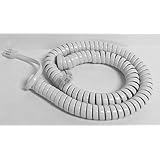 The VoIP Lounge 12 Foot White Handset Curly Cord for Landline Phone