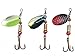 30PCS Metal Fishing Lures with Treble Hooks by LotFancy - Assorted Inline Spinner Baits & Spoons for Bass Salmon Trout Freshwater