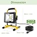 Ustellar 2400LM 30W LED Work Light (200W Equivalent), Waterproof Portable LED Flood Lights, Job Site Lighting with Stand for Construction Site, Workshop, 16ft/5M Cord with Plug, 6000K Daylight White
