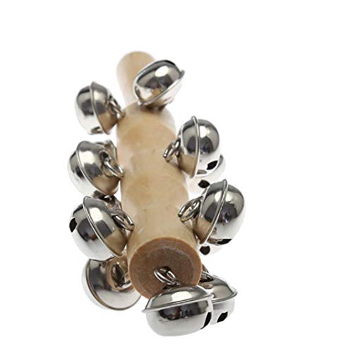 difcuyg5Ozw Wooden Metal Hand Bell Ring Shaker Stick Durable Musical Instrument Health Safe Kids Education Toy