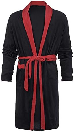 Colmkley Mens Warm Kimono Robe Long Loungewear Sleepwear Nightwear Spa Bathrobes