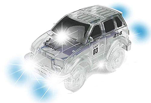 [4-Pack] Track Replacement Race Cars Toy | Light Up w/ 5 LED Lights | Glow in The Dark | for Independent & Track Play | Track Accessories Compatible with Most Tracks for Boys and Girls - Thumbnail 3