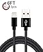 iPhone Cable,Zeuste 3Pack 6FT Nylon Braided Cord Lightning Cable Lightning to USB Charging Charger for iPhone 7/7 Plus/6S/6S Plus,SE/5S/5,iPad,iPod Nano 7 - Black