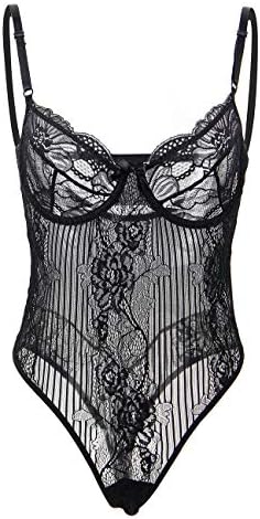 ohyeah Women See Through Plus Size Teddy Lingerie Lace Bodysuit Nightwear
