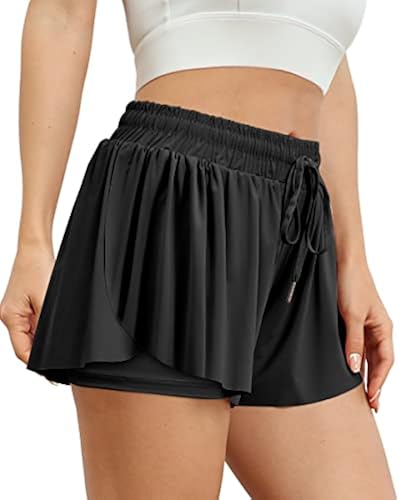 Trendy Queen Women's in Flowy Shorts Athletic Casual Butterfly