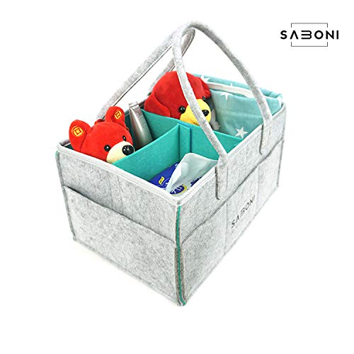 Baby Diaper Caddy Organizer- Nursery Diaper Storage Basket | Changing Kits Portable Car Organizer for Wipe Toy bin | Baby Shower Gift | Decorations for Boy and Girl Newborn - Thumbnail 4