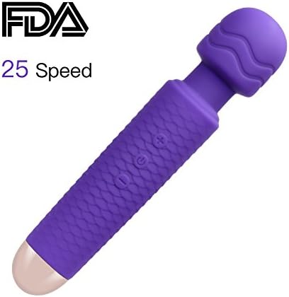 Cordless Magic Power Wand Massager for Women - Rechargeable Waterproof Handheld Body Massager for Muscle Back Leg Heat Neck - Deep Purple