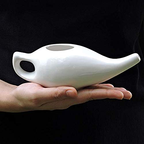 Qimacplus Leak Proof Durable Ceramic Neti Pot Comfortable Grip | Microwave and Dishwasher Friendly Natural Treatment for… - Image 2