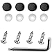 LFParts Stainless Steel Rust Resistant License Plate Frame Security Anti-Theft Self Tapping Screws Fasteners (M6x20mm, Black Caps)