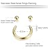 ORAZIO 10Pcs 14-16G Stainless Steel Nose Rings Studs Hoop Horseshoe Septum Body Ear Piercing 5 Mixed Colors