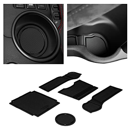 CupHolderHero Passend für Nissan 370Z Zubehör 2009–2020 Premium Custom Interior Anti Dust Cup Holder Inserts, Center Console Liner Mats, Door Pocket Liner Liner Liner Liner Liner Mats (Solid Black)