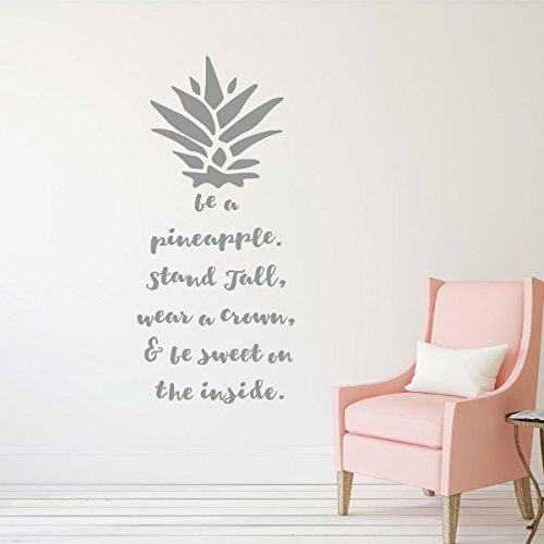 Be A Pineapple Wall Decal - Removable Vinyl Sticker with Hawaiian Tropical Pineapple Design - Living Room, Kitchen, Dining Room, Bedroom Decor - Thumbnail 5