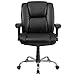 Flash Furniture HERCULES Series Big & Tall 400 lb. Rated Black LeatherSoft Ergonomic Task Office Chair with Chrome Base and Adjustable Arms