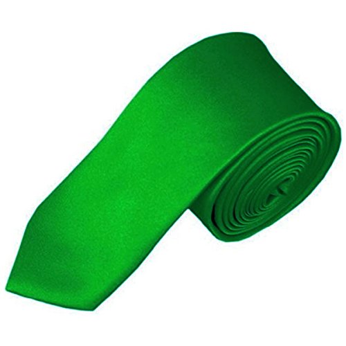 Men Tie, FuzzyGreen Mens Solid Color 2inch Skinny Neck Tie - Fruit Green