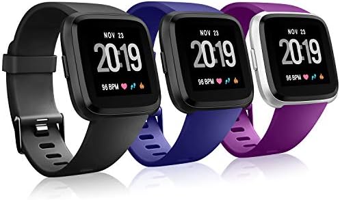 Jiamus Compatible for Fitbit Versa Straps,Classic Replacement Adjustable Fitness Sport Wristbands Compatible for Fitbit Versa, Large Small