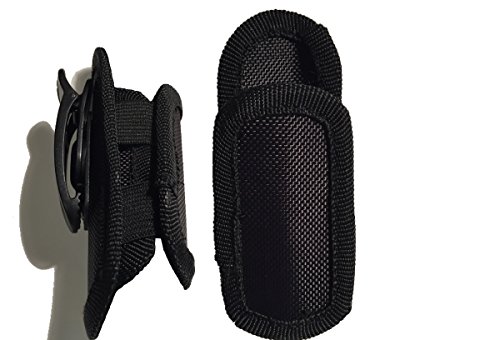 DAX Industries Universal Nylon Flashlight Holster For Belt, With Rotating Clip And Strectch Capability, Durable, Heavy Duty Pouch Flashlight Holder