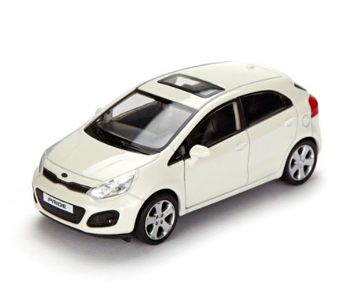 [Hyundai Toys Collation] Mini Car 1:38 Scale Unique Miniature Diecast Model 1-pc Set For 2012 2013 2014 Hyundai Rio : All New Pride (White)
