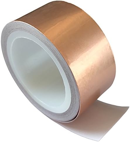 Copper Foil Tapes by Viewm Conductive Adhesive for DIY Stained Glass Crafts Paper Circuits Gifts Guitar EMI Shield and More (1"x12')