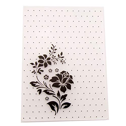 2pcs Plastic Embossing Folders DIY Paper Decor Template Background Decorative Tools for Card Making 4.35.9 inch Around (Branch Flower) - Thumbnail 2