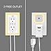 USB Outlet, 15A Duplex Receptacle with Dual USB Ports (5V/4.2A) and Dusk-to-Dawn Sensor Night Light, ETL Certified, 2 Pack