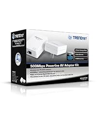 Trendnet 500 Mbps Powerline Ethernet adaptador AV Kit TPL 401E2 K (Blanco)