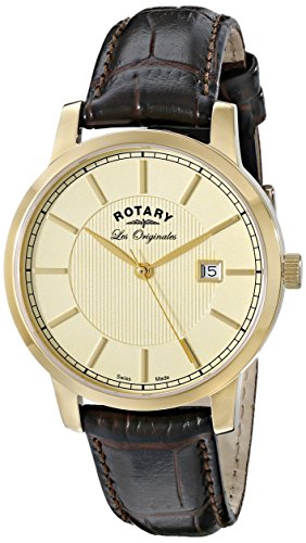 Rotary men s gs90076/03 analog display swiss quartz bro…