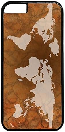 World Map Globe Retro Pattern rubber Plastic Black Case Cover for NEW iPhone 8 by Cell World LLC- (Tm)Ships from Florida and delivery within 8 Business days