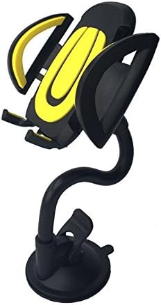 Smartland Universal Long Arm Windshield Dashboard Car Mount Holder Cradle for iPhone 6s/6 plus 5s 5 se Samsung Galaxy S7 S6 edge S5 S4 and Note5/4/3 (Yellow)
