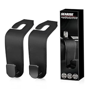 SEARISE ヘッドレストフック 車 フック 荷物かけ 2個 シートフック 荷掛け カー用品 便利グッズ (ブラック)