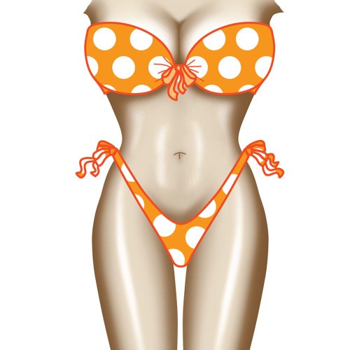 Attitude Aprons Fully Adjustable Polka Dot Bikini Apron, White