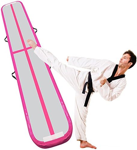 ONXO Inflatable Gymnastics Tumbling Mat Air Floor for Home Use, Beach, Park and Water (Air Beam - Pink, 9.84’L1.64’W0.33’H(30.50.1m))