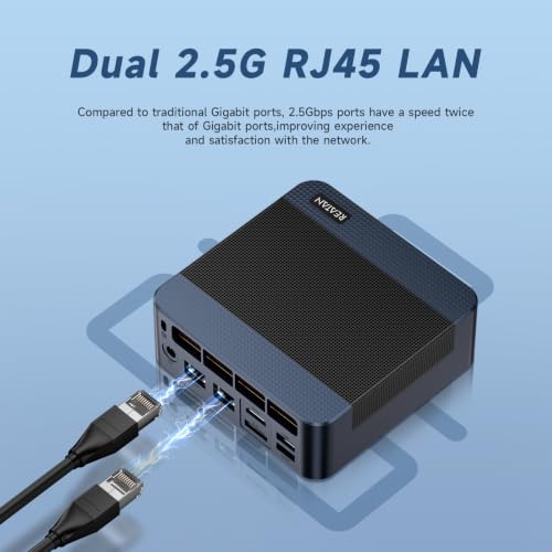Reatan A8 Mini Gaming PC AMD Oculink Ryzen 7 8745HS(8C/16T,up to 4.9GHz), 16GB DDR5 1TB PCle4.0 SSD Radeon 780M Mini Desktop Computer, Quad Display Dual 2.5G LAN & Wi-Fi 6E & BT5.2 Mini PC