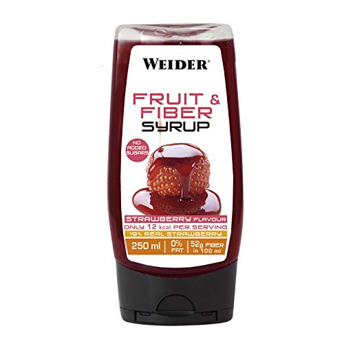 Weider Fruit & Fiber Syrup, Strawberry Flavour, Syrup Low in sugars, 49% Fiber with Real Fruits, 250 ml