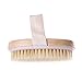 Wooden Shower Body Brush with Boar Bristle Made by Mira with Detachable Hand Grip Handle, Perfect for Dry Skin Brushing, Shower and Bath, an Essential for Cellulite Reduction, Skin Exfoliation (Wood)