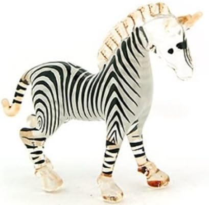 Aquarium MINIATURE HAND BLOWN Art GLASS Small Zebra Head Up FIGURINE Collection
