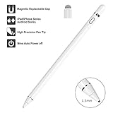 Stylus Pen for Touch Screens，CiSiRUN 1.5mm Fine Point Rechargeable Tablet Painting Pen Digital Pens Compatible for All Touch Screen Tablets & Cell Phones Stylus for Drawing,Writing（White）