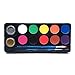 Maydear Face Painting Kit for Kids with 12 Colors Safe and Non-Toxic Large Water Based Face Body Paint, Professional Face Paint Kit - 10 Matte+2 Glitter