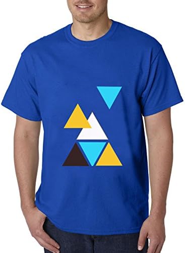 HANGTIANKEJI Art Geometric Triangle Slim Tech Graphic Lifelike Vogue Heavy Casual Cotton Tops Short Sleeve Mens T-shirt Size S