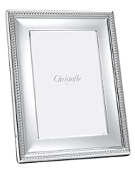Home: Christofle Perles Silver Plated 5 x 7 Picture Frame #4256003 - Christofle