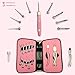 [2nd Gen] Yarn Mania Aiyana Crochet Hooks | Light Up Crochet Hooks with 9 Sizes Interchangeable Aluminum Heads | Ergonomic Curve Shape, Soft Handle and Two Brightness Settings (Light Pink)