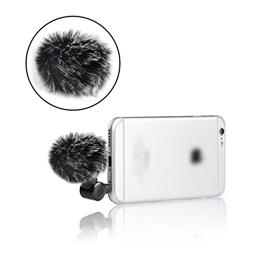 5 Pack Lapel Microphone Windscreen, Morfone Mini Size Lavalier Mic Furry Windscreen Muff/Micromuff - Black