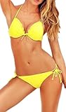 AllPL Womens Bikini fashion Padded Halter Neck top and strings bottom swimsuit 2 Piece Tankini