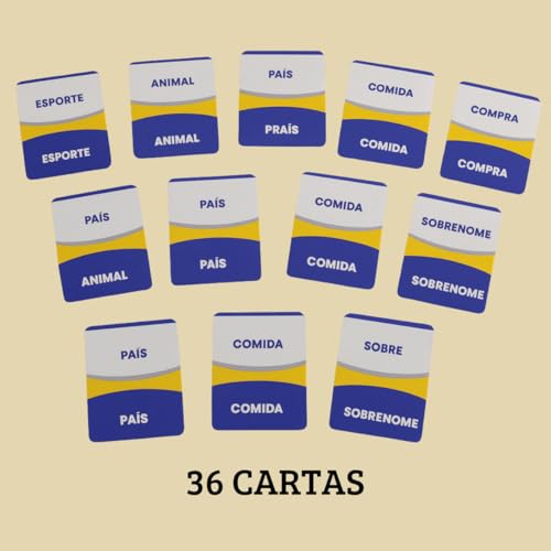 Jogo de Palavras Stop Original Grande em Portugues Roda de Letras - Jogo de Tabuleiro Divertido para Toda a Família Com Cronômetro e Roda Giratória Educativo (Modelo 1)