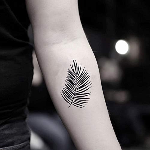 Palm Leaf Temporary Fake Tattoo Sticker (Set of 2) - TOODTATTOO.COM