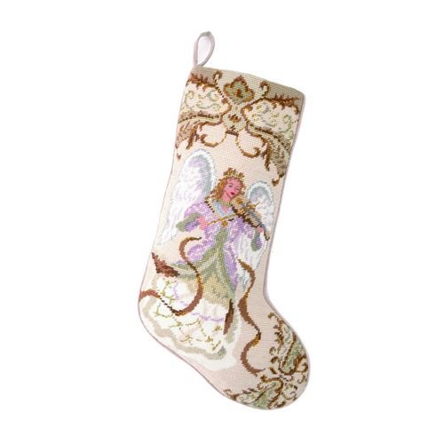 Peking Handicraft 31SJM1364MC Angel with Violin Needlepoint Stocking, 11 x 18