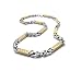 BodyJ4You Men's Stainless Steel Bracelet Necklace Link Byzantine Chain Set Two-tone